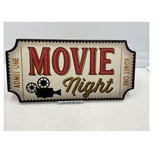 Open Road Brands Movie Night Cinema Ticket Sign Hobby Lobby Home Theater‎ Decor